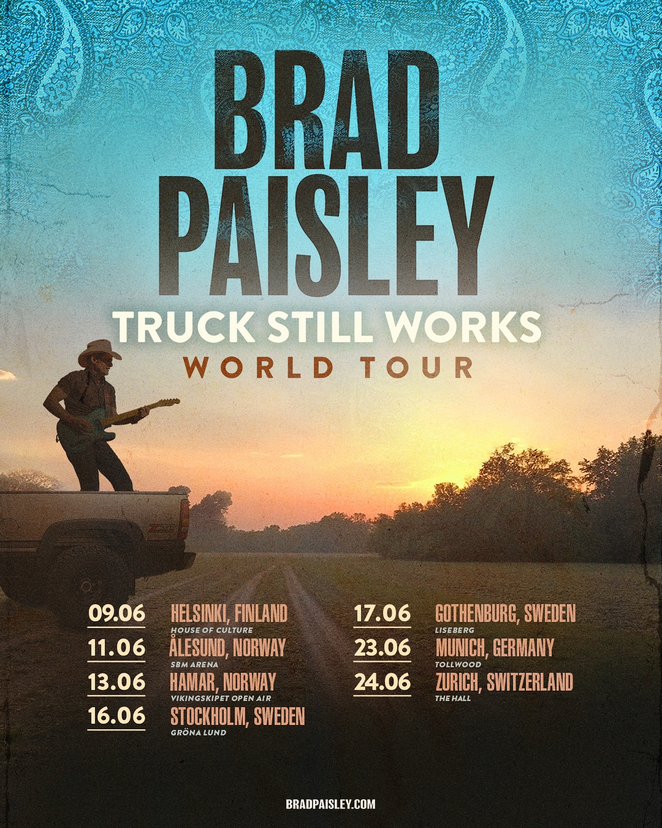 Brad Paisley Truck Still Works Tour Poster 2026–2027